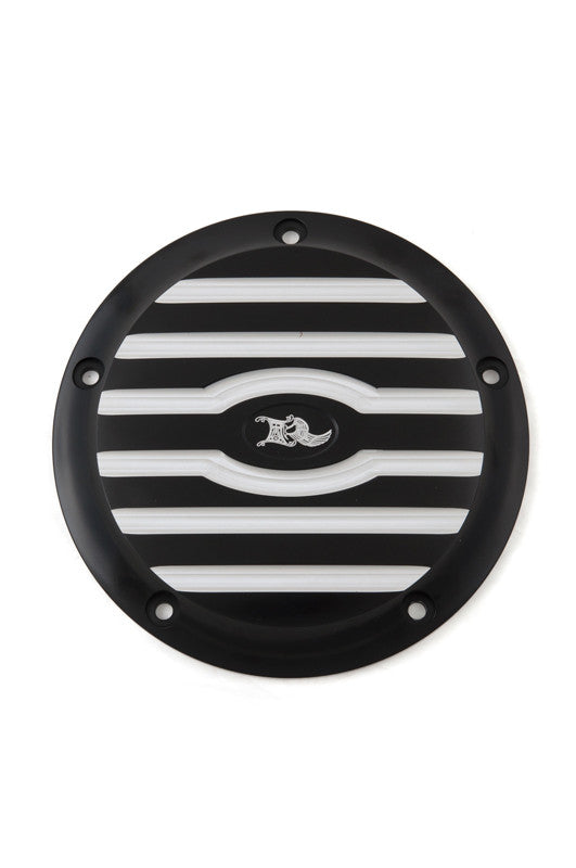 Ribbed Derby Cover, 5-Hole, Black Machine – Ken's Factory USA